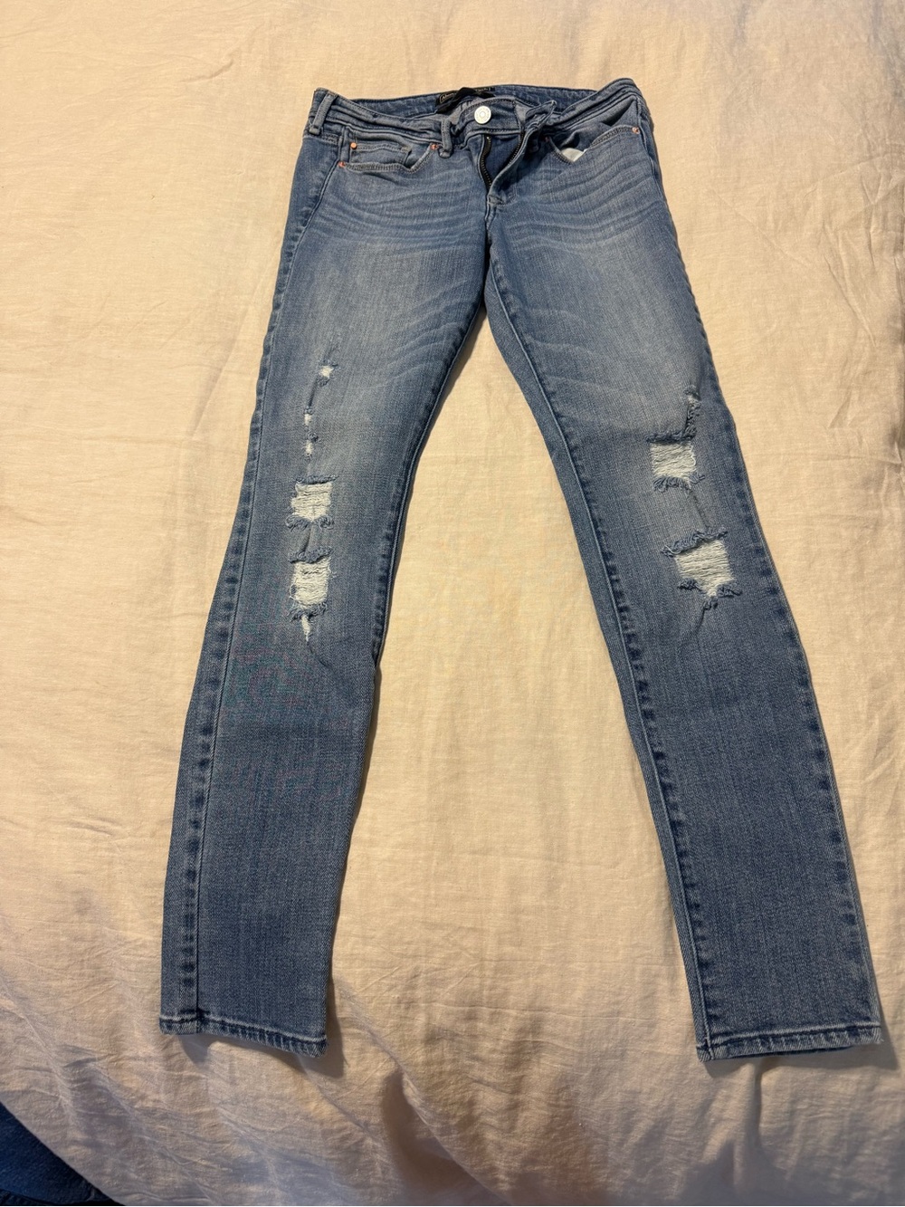 Abercrombie & Fitch Women's Skinny Ripped Jeans - Blue Wash